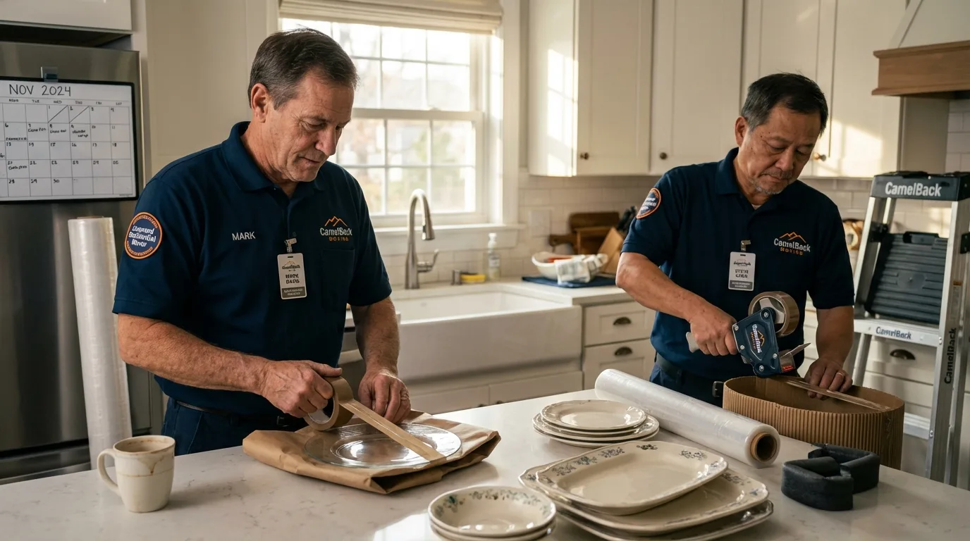Professional crew packing kitchen dishware in Peoria, AZ